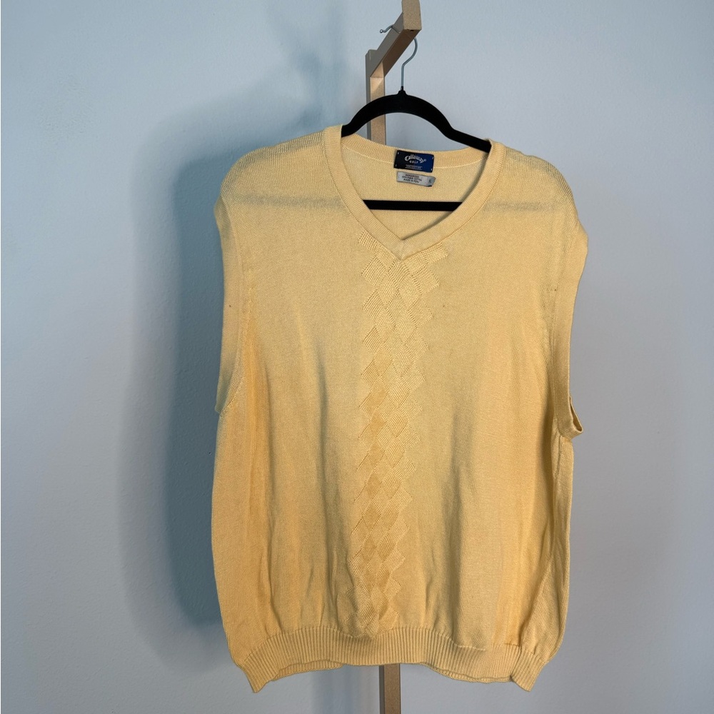 Callaway Cream V-Neck Sweater Vest